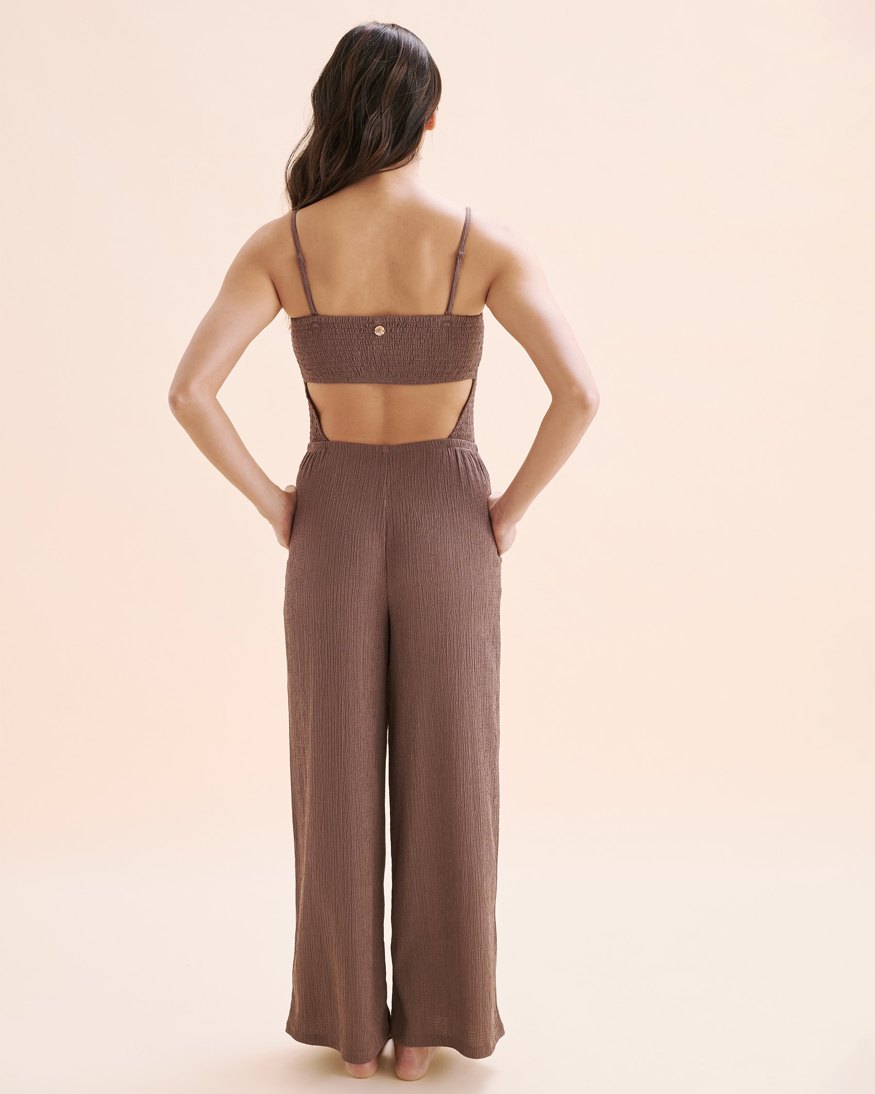 OFF THE BEACH Textured Tube Jumpsuit Deep Brown Taupe 02300152 - View6