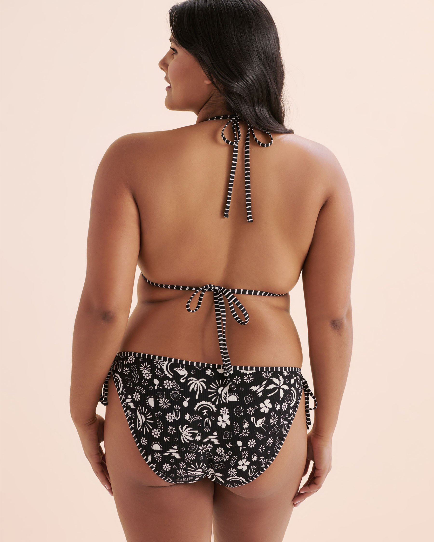 TROPIK Haut de bikini triangle côtelé Tropical Cabo Noir 01100420 - Voir5