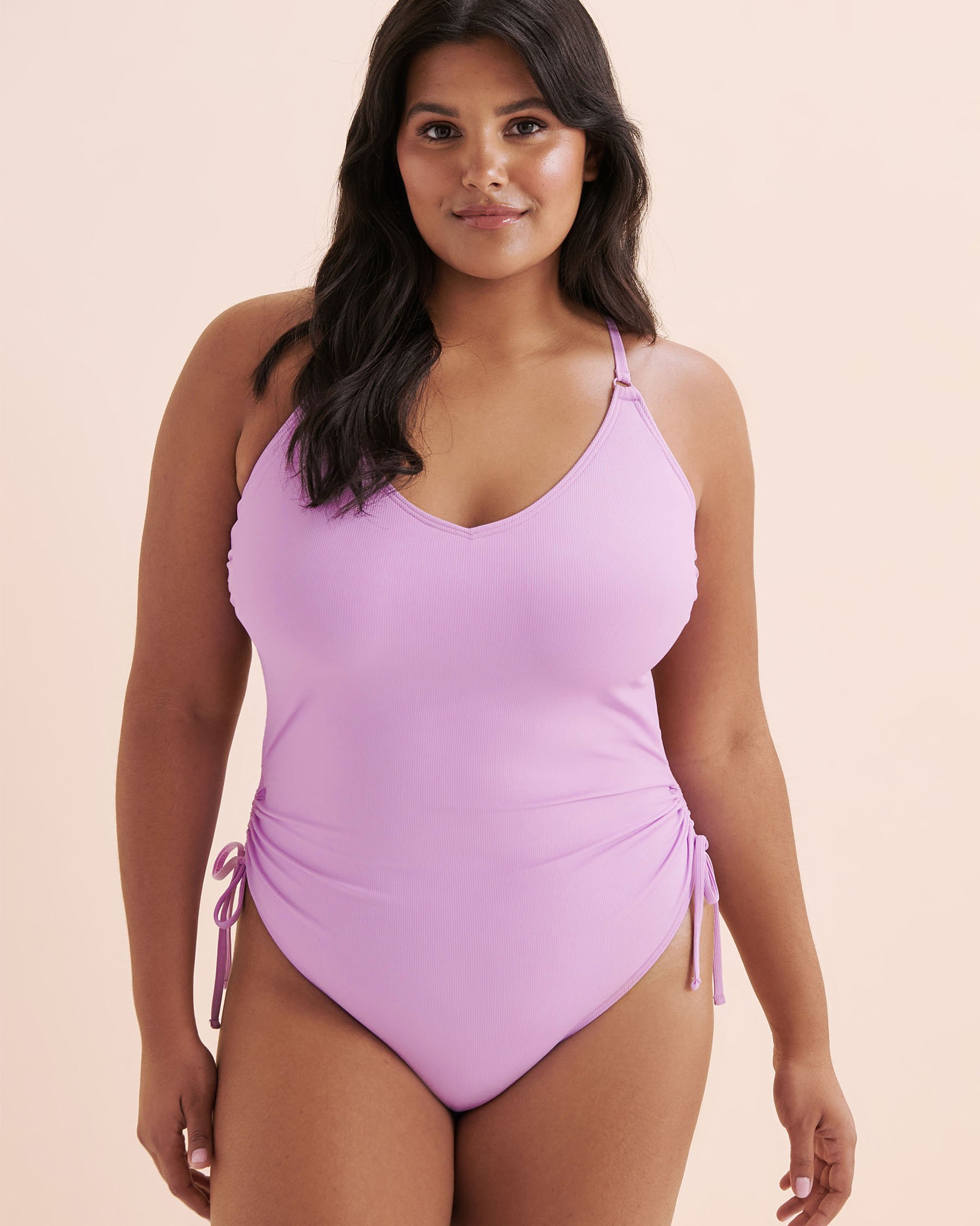 TROPIK Maui Ribbed One-Piece Swimsuit Orchid Bloom Purple 01400097 - View2