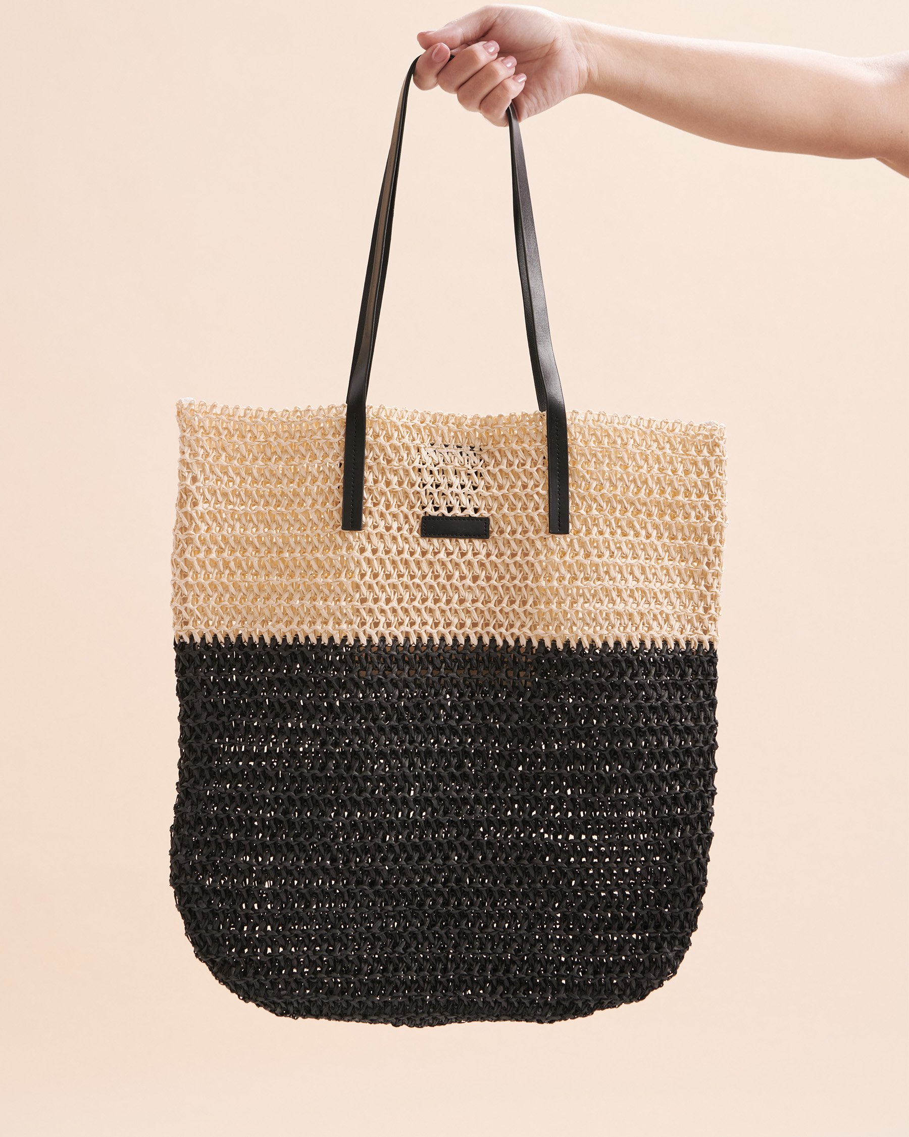 TROPIK Two Tone Beach Bag White/Black NB3-49 - View1