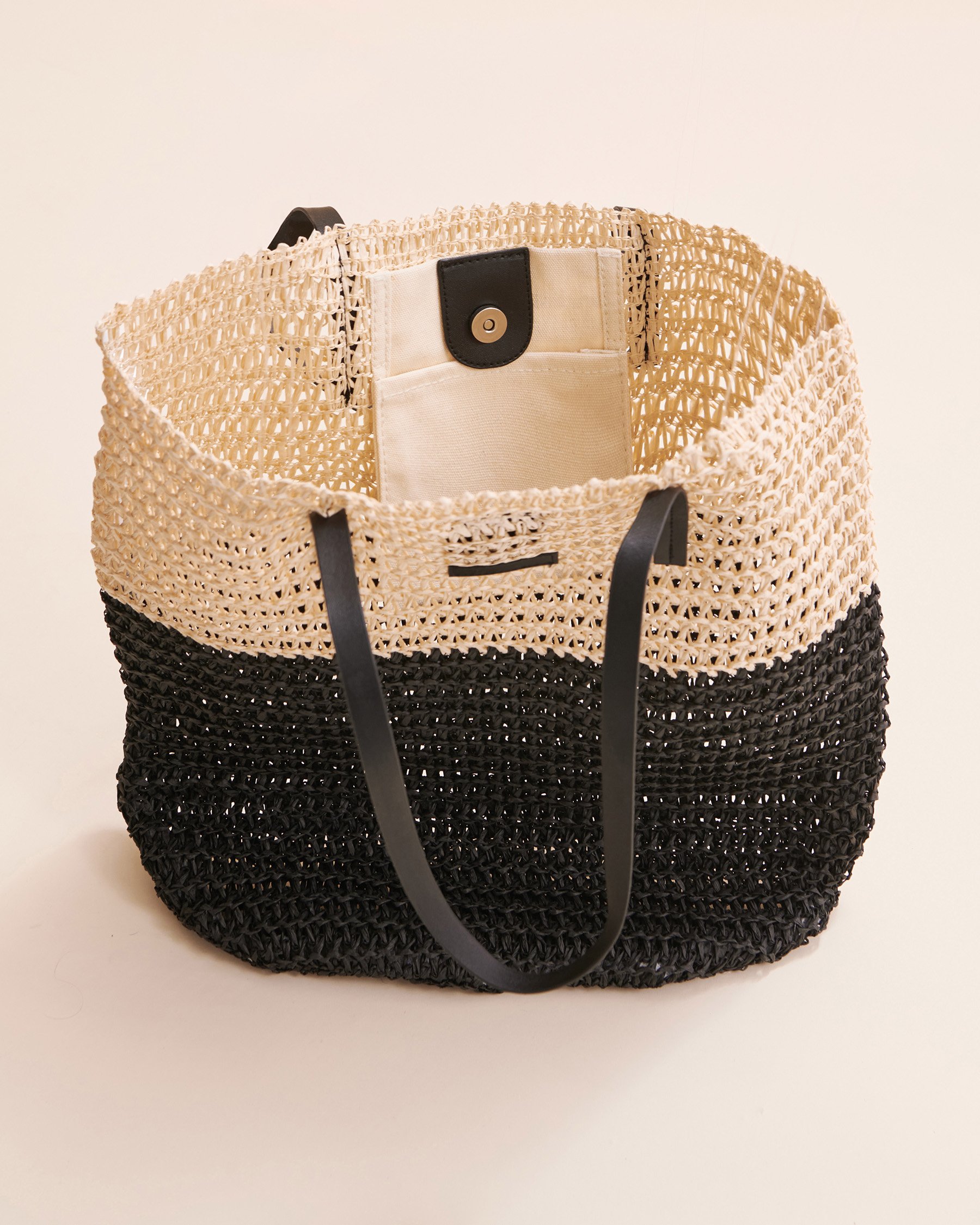 TROPIK Two Tone Beach Bag White/Black NB3-49 - View2