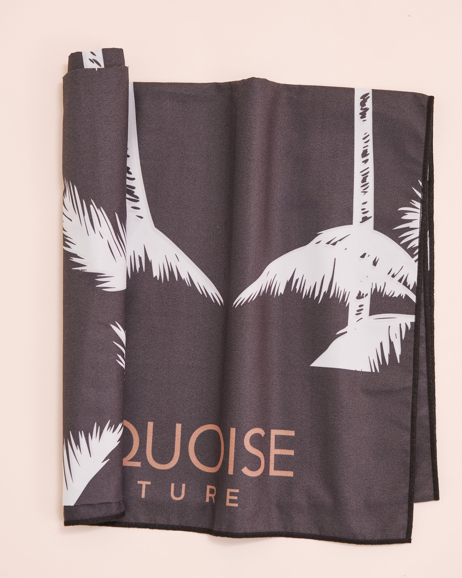 TURQUOISE COUTURE Microfiber Beach Towel Black and White Palm Trees 02500012 - View2
