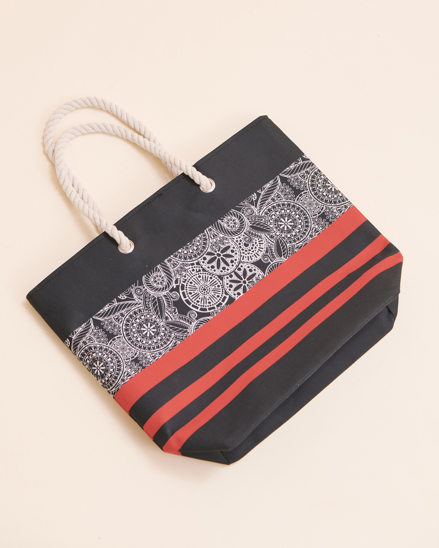 TURQUOISE COUTURE Tattoo Beach Bag Black Print QY168904 - View2