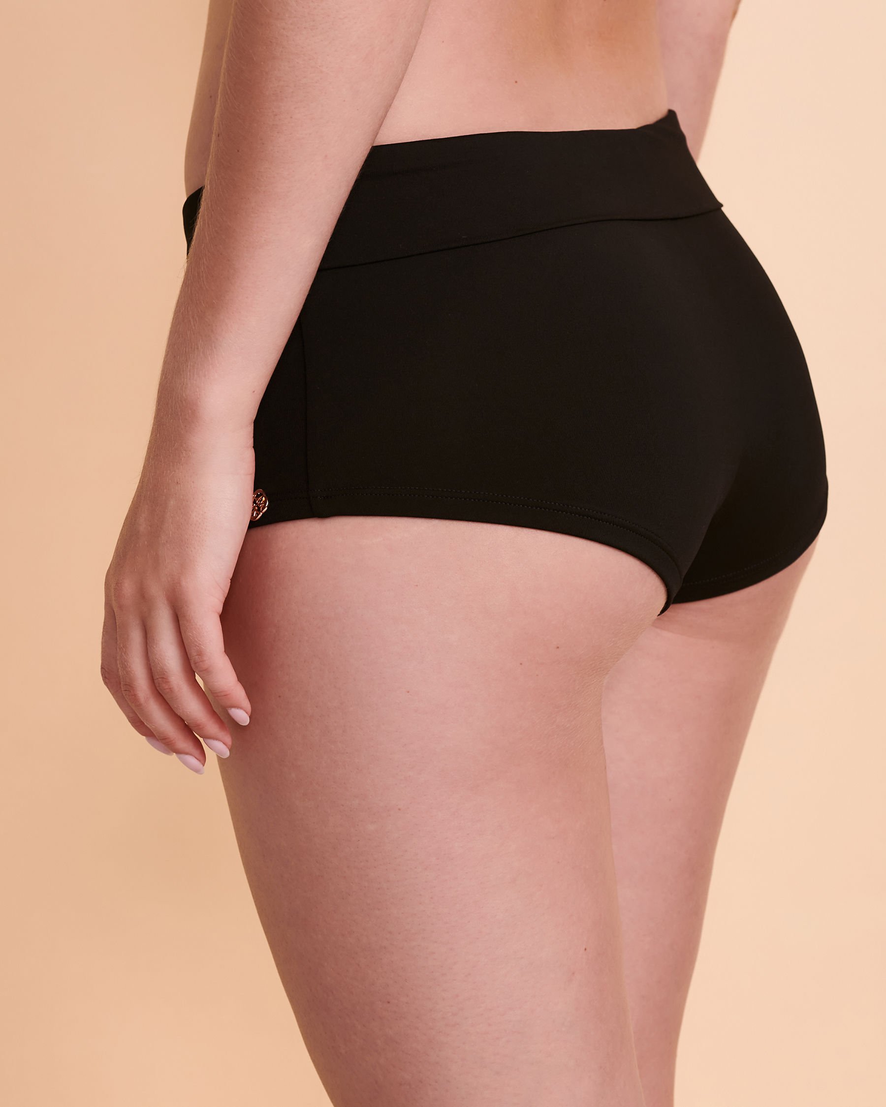 TURQUOISE COUTURE Boyleg Bikini Bottom Black 499-743-0-00 - View2