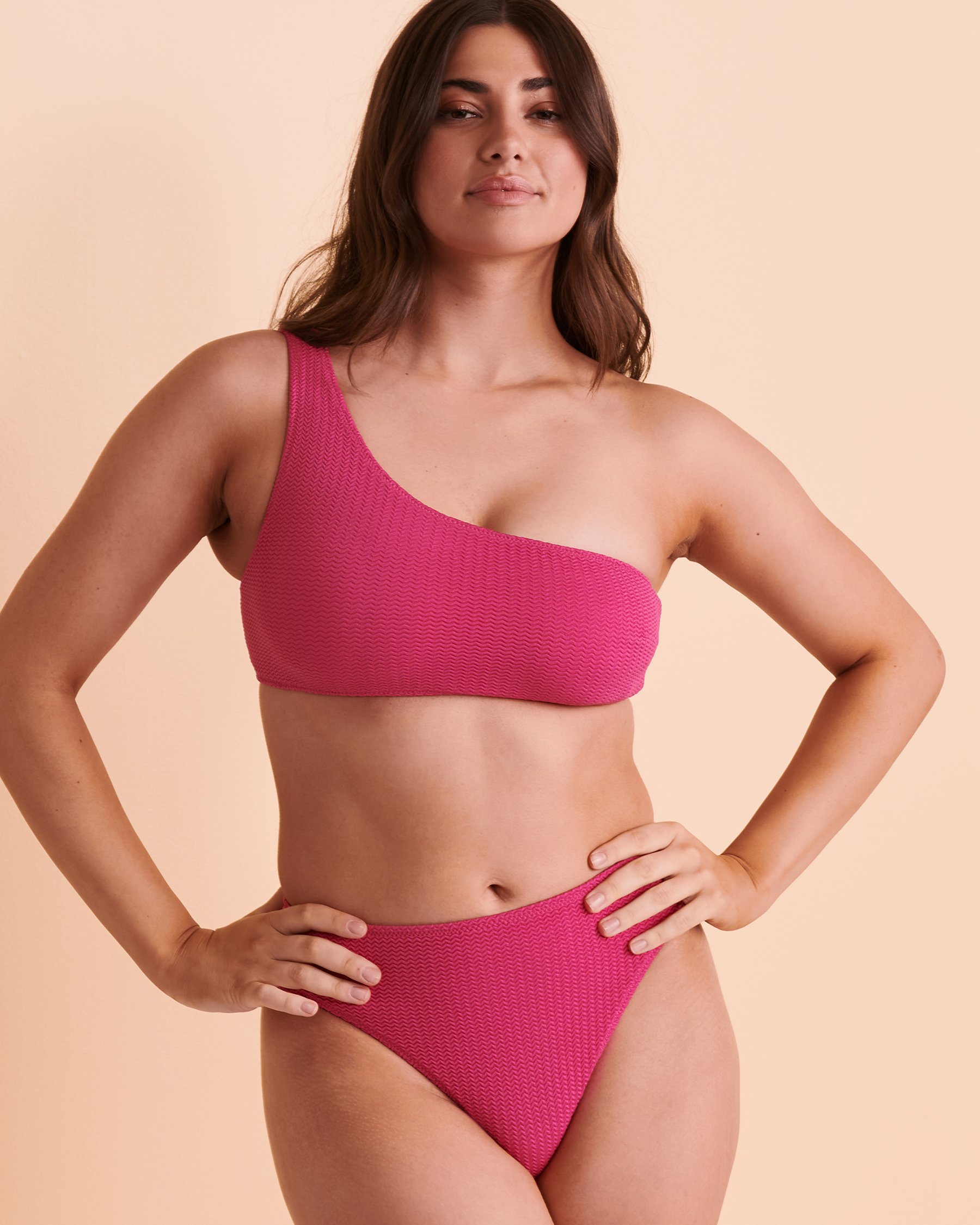 SEAFOLLY Bas de bikini jambe haute SEA DIVE Rose texturé 40609-861 - Voir4