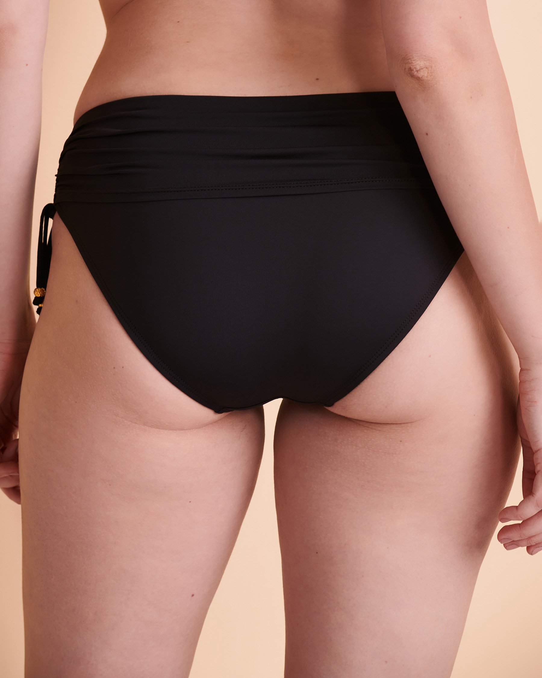 BLEU ROD BEATTIE GLAM STAND Gathered Waistband Bikini Bottom Black RBGS22505H - View2