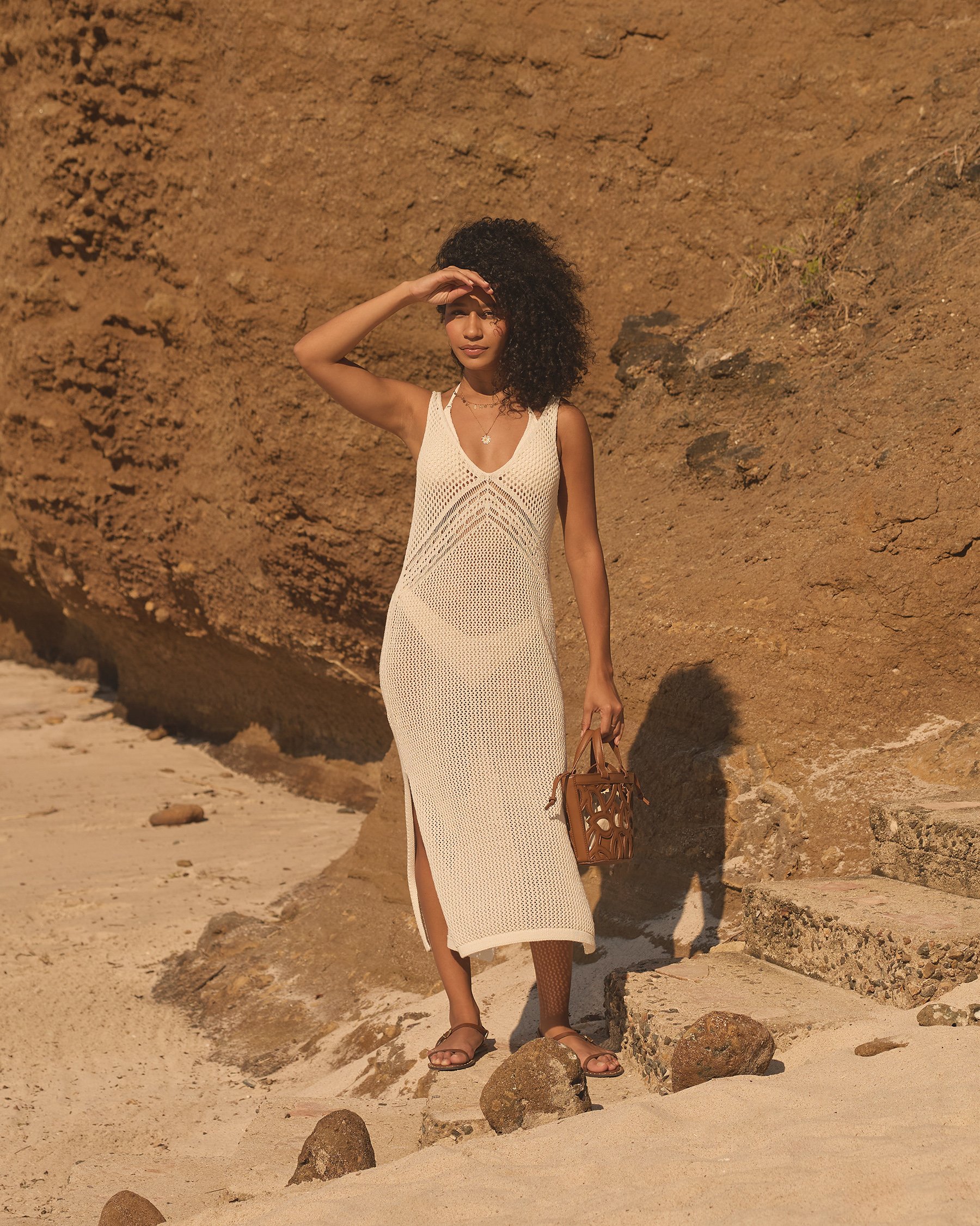 MY BIKINI STORY Robe longue en crochet Blanc 02300184 - View6