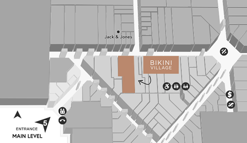 St.Laurent Centre map - Where to find Bikini Village