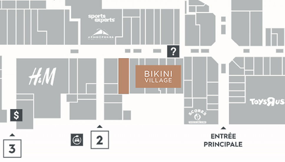 Map of Les Rivières Centre - Where to find Bikini Village