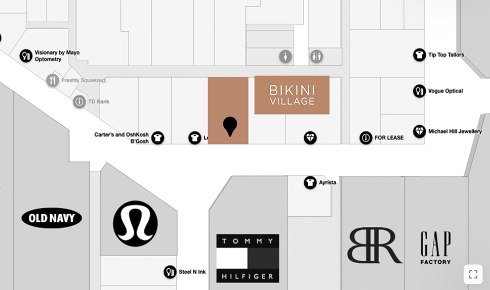 Map of Avalon Mall - Where to find Bikini Village