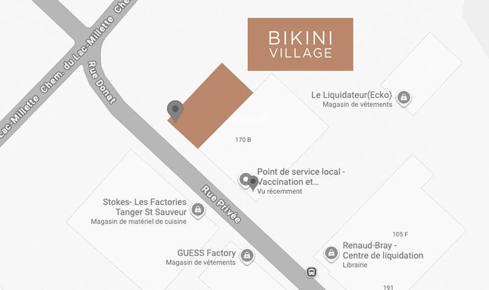 Où trouver la boutique Bikini Village à St-Sauveur
