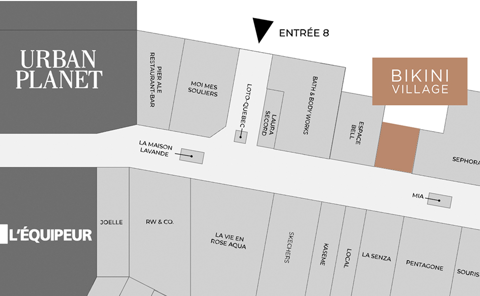 Carte de la Place du Royaume - Où trouver la boutique Bikini Village