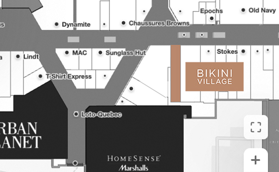 Map of Promenades Gatineau - Where to find Bikini Village