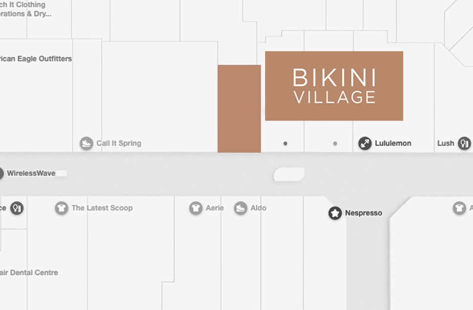 Carte du Mayfair Shopping Centre - où trouver la boutique Bikini Village