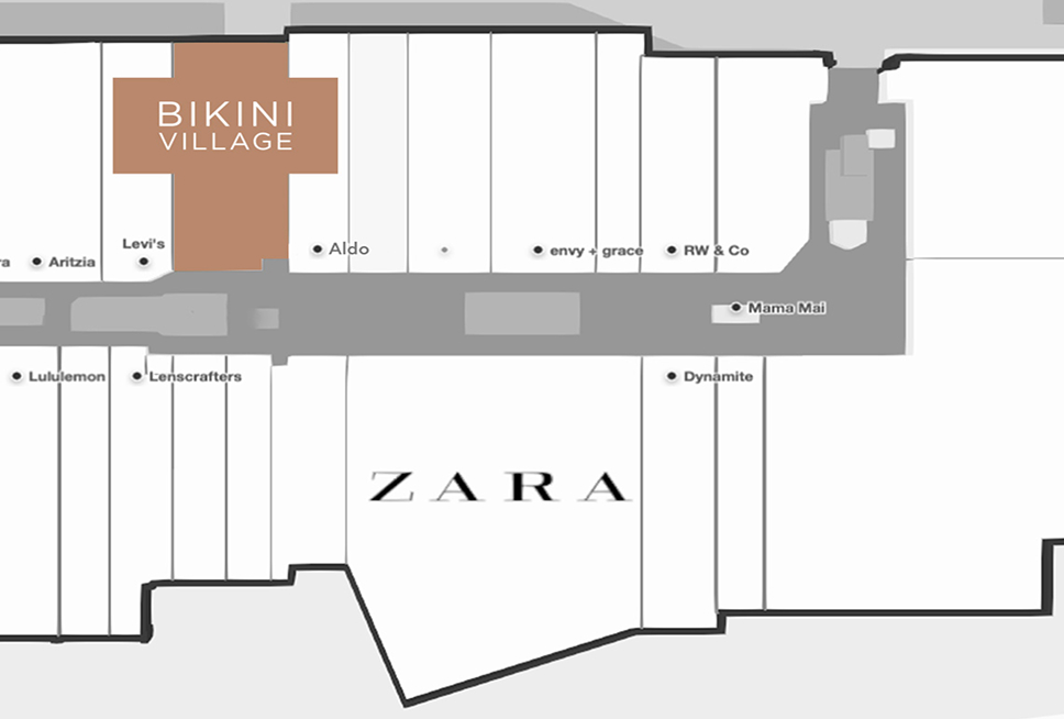 Carte du Bayshore Centre - où trouver la boutique Bikini Village