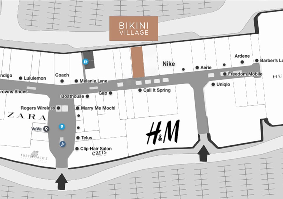 Mapleview Mall map - Where to find Bikini Village