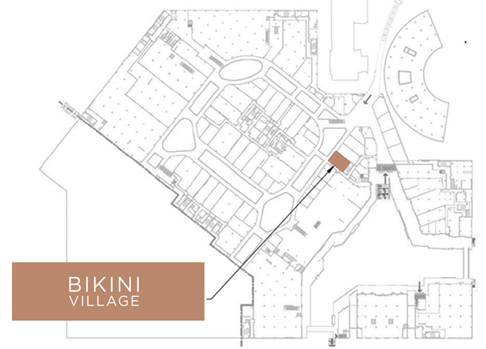Carte du Royalmount - où trouver la boutique Bikini Village