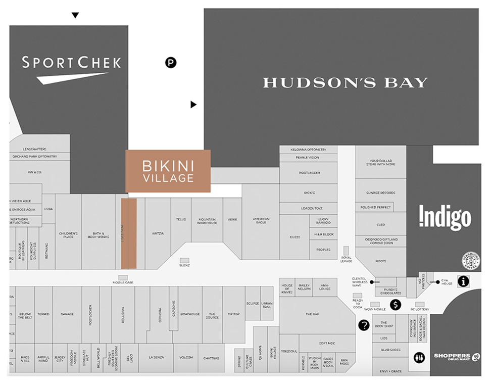 Map of Orchard Park - Where to find Bikini Village