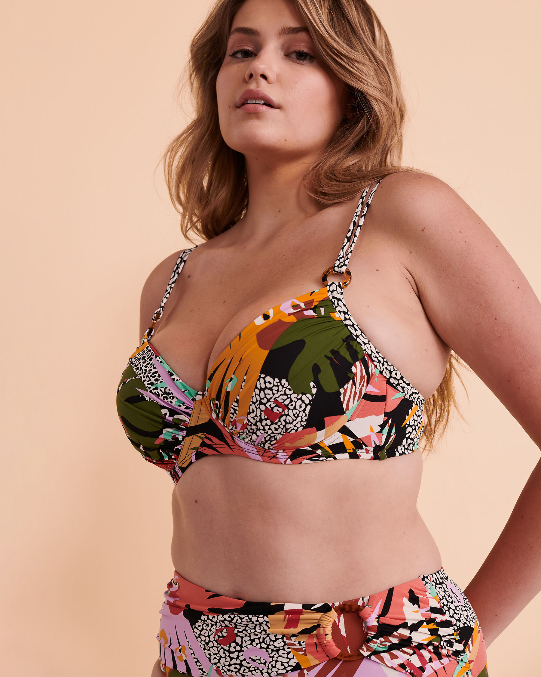 BLEU ROD BEATTIE LET'S GET LOUD DD Cup Bikini Top Multicolor print RBLG23346DH - View1