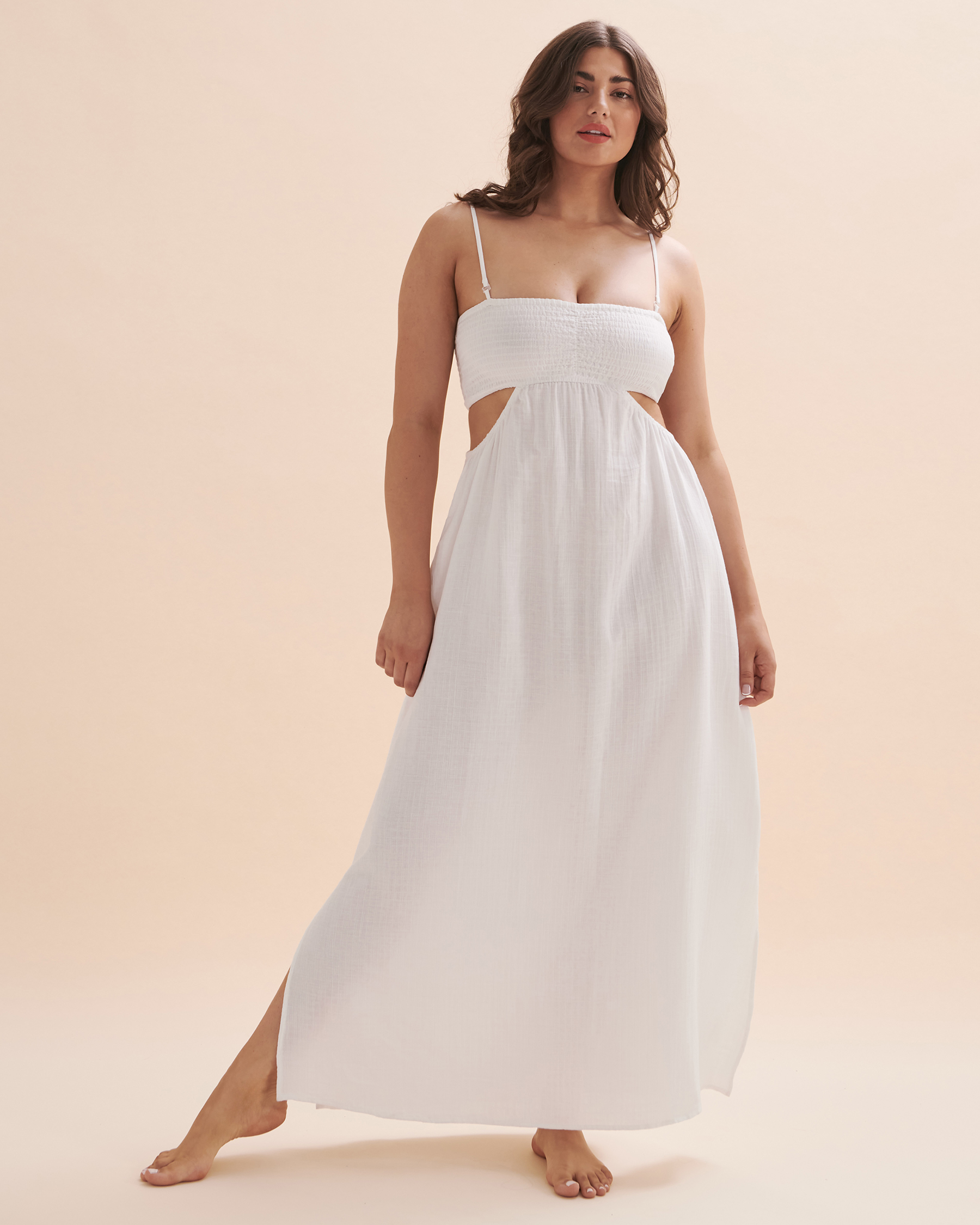 SEA LEVEL Overswim Cotton Bandeau Maxi Dress White SL9045SS - View1