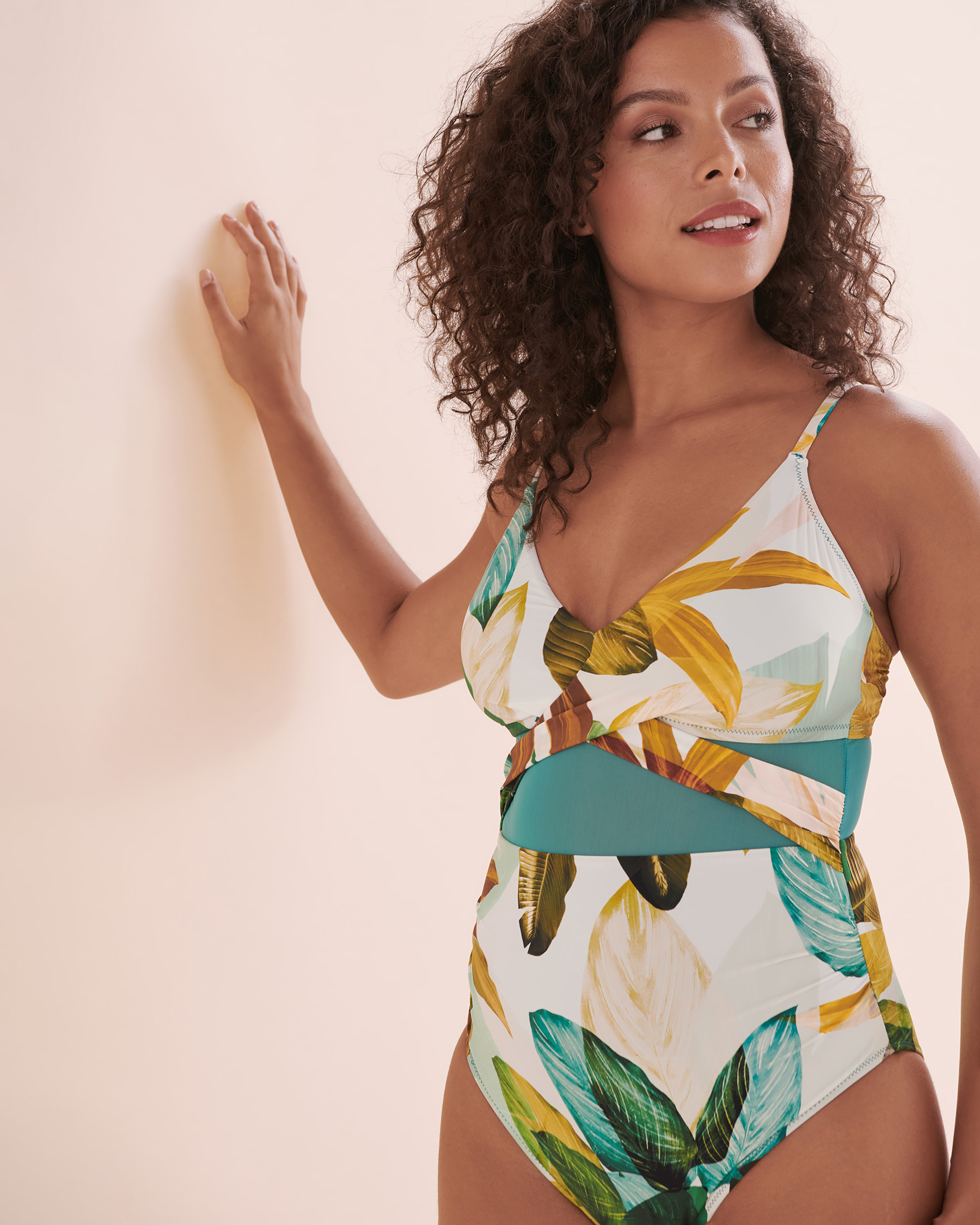 EVERYDAY SUNDAY Pacific Jungle Wrap One-piece Swimsuit Tropical print ESBEAW02670C - View1