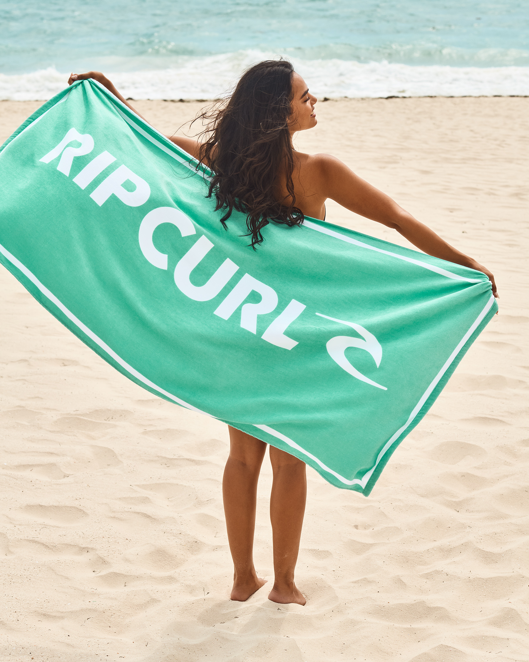 RIP CURL Ripcurl Logo Beach Towel Aqua 011MTO - View1