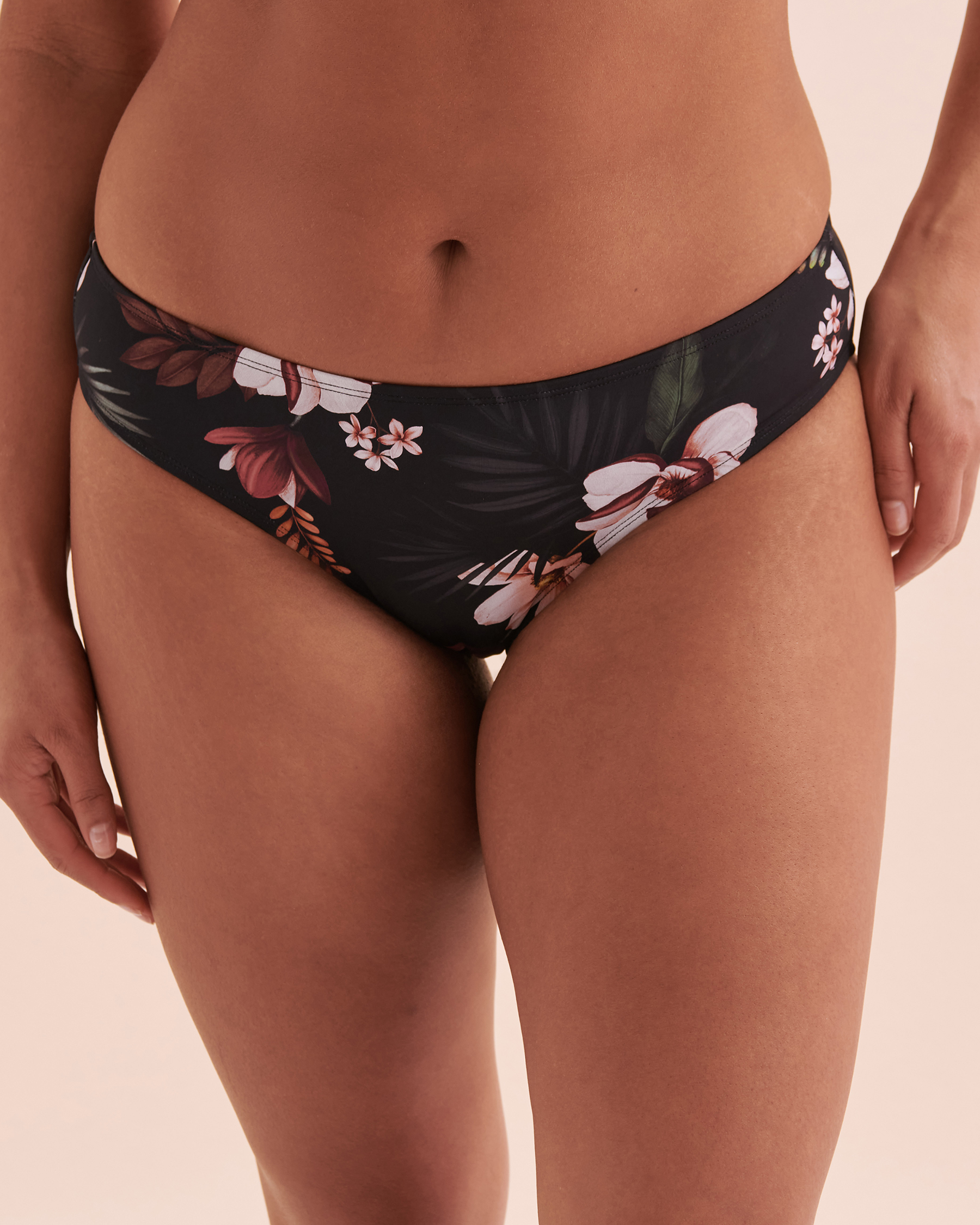 SKYE Summer Joy Mid Waist Bikini Bottom Black Floral SK769138 - View1