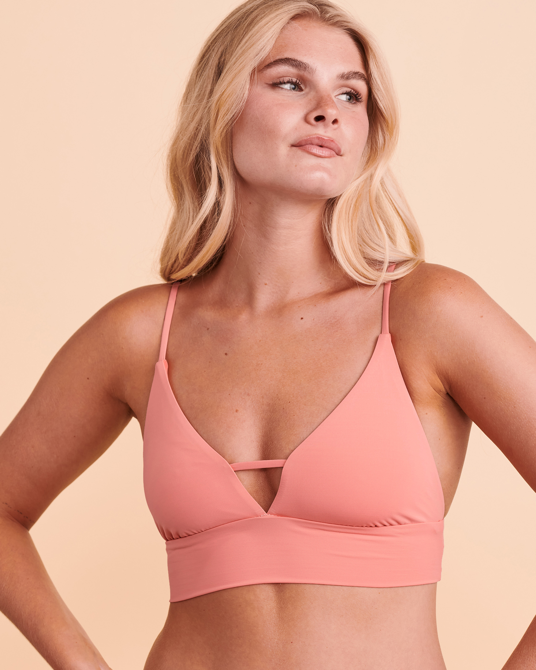 BILLABONG SOL SEARCHER Bralette Bikini Top Peach ABJX300131 - View1