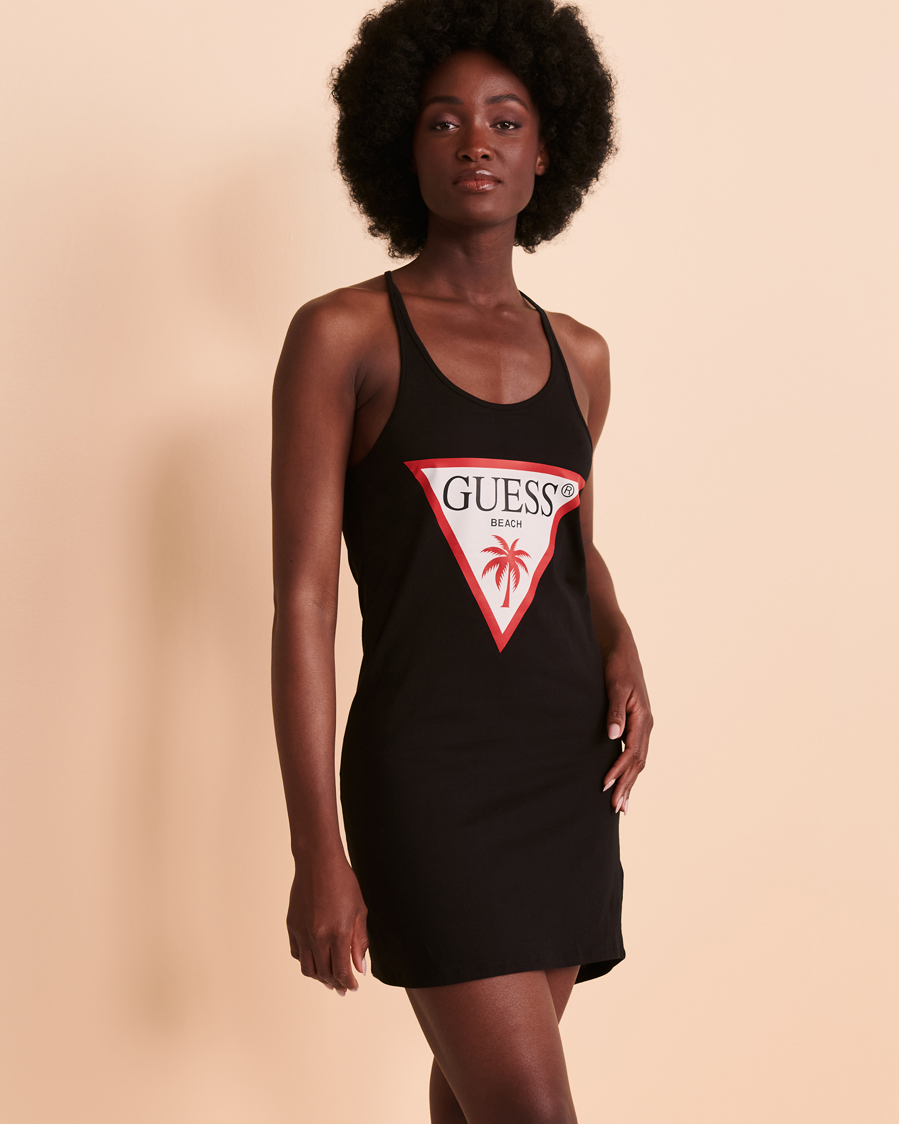 GUESS Logo Tank Dress Black E02I02K8FY0 - View1