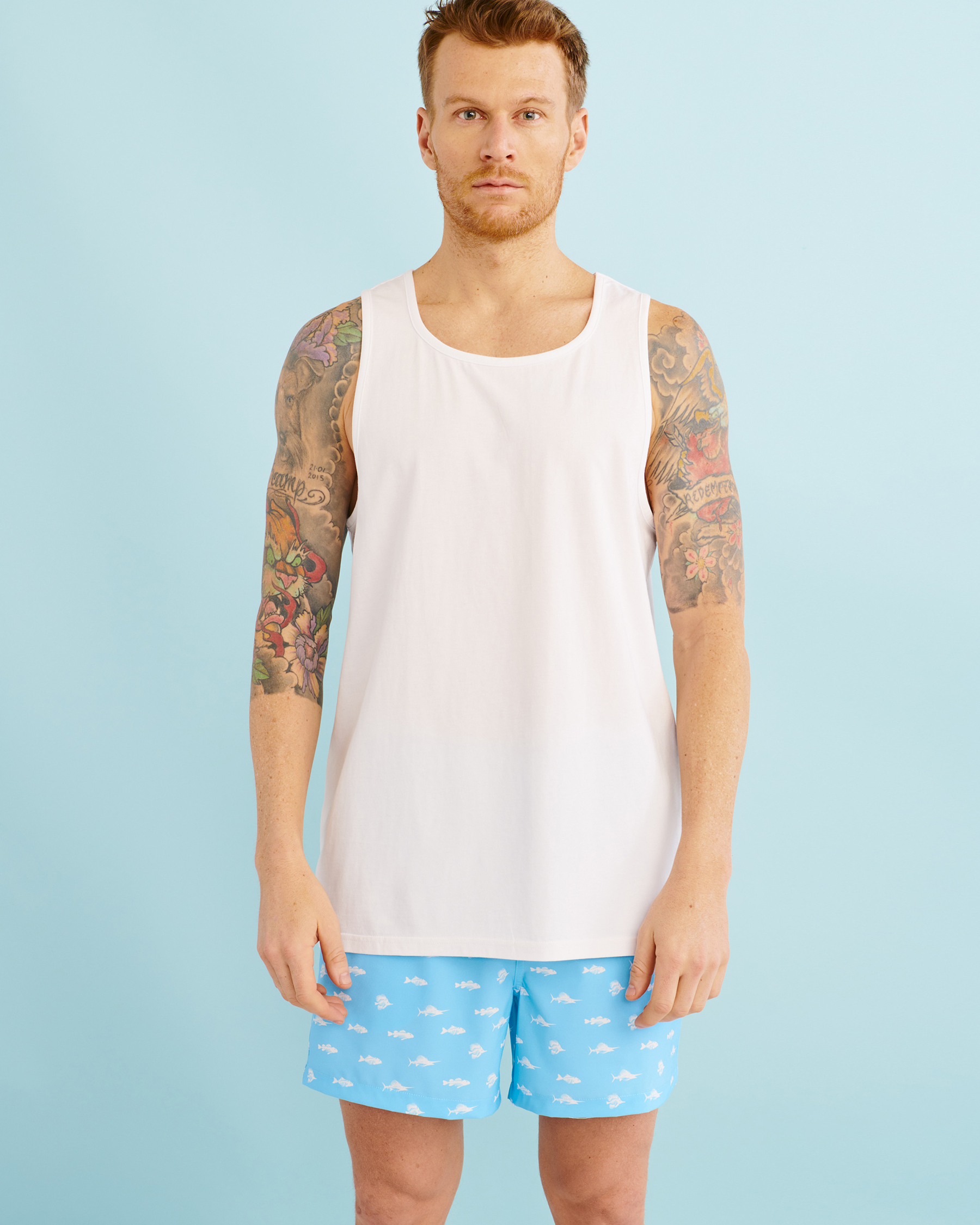 HAMABE Scoop Neck Tank White 04100003 - View1